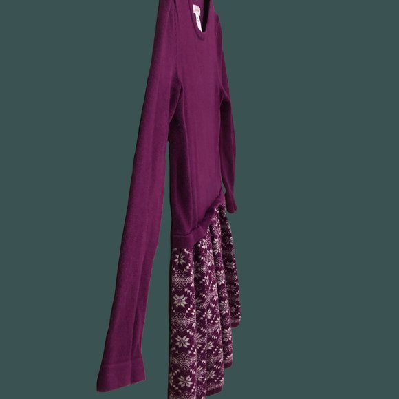 Joe Fresh, Girls Sweater Dress, White and Purple, Age 8-10, Youth - Picture 4 of 5